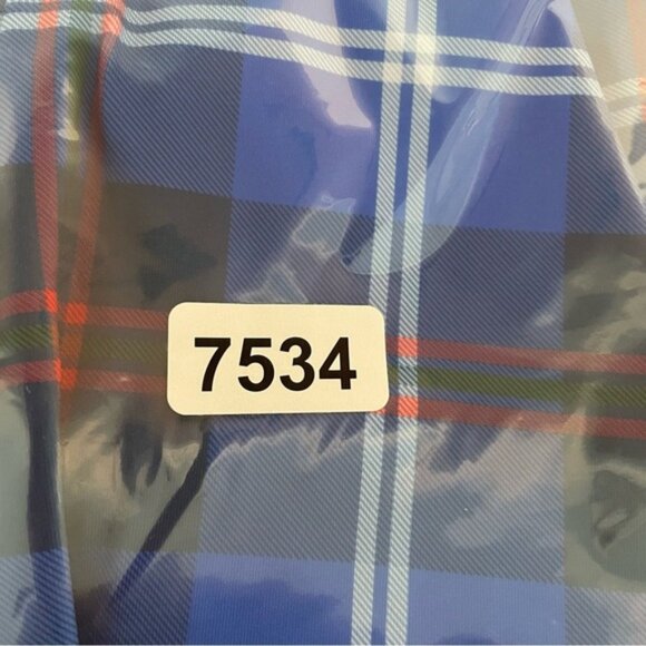 New! Gretchen Scott Designs Blue Middleton Plaid Ruffle Neck Dress 37534 - Picture 9 of 9